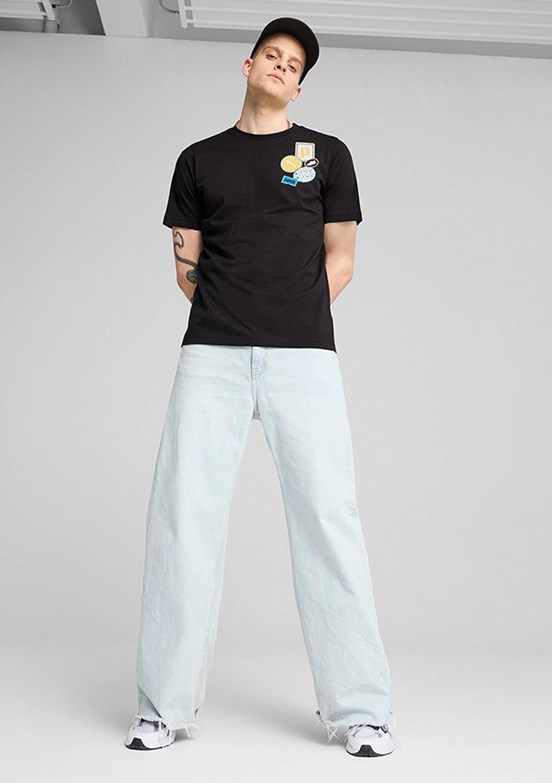 PUMA Graphics Icon Siyah Unisex Baskılı T-shirt