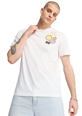 PUMA Graphics Icon Beyaz Unisex Baskılı T-shirt