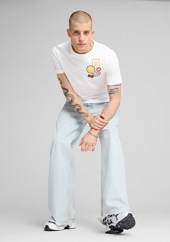 PUMA Graphics Icon Beyaz Unisex Baskılı T-shirt