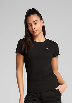 PUMA Essentials Siyah Kadın Bisiklet Yaka T-Shirt