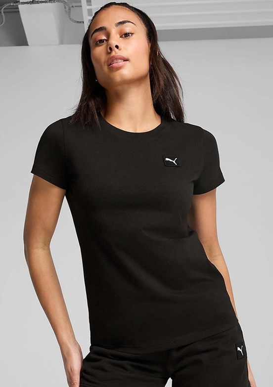 PUMA Essentials Siyah Kadın Bisiklet Yaka T-Shirt