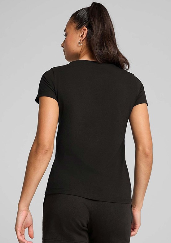 PUMA Essentials Siyah Kadın Bisiklet Yaka T-Shirt
