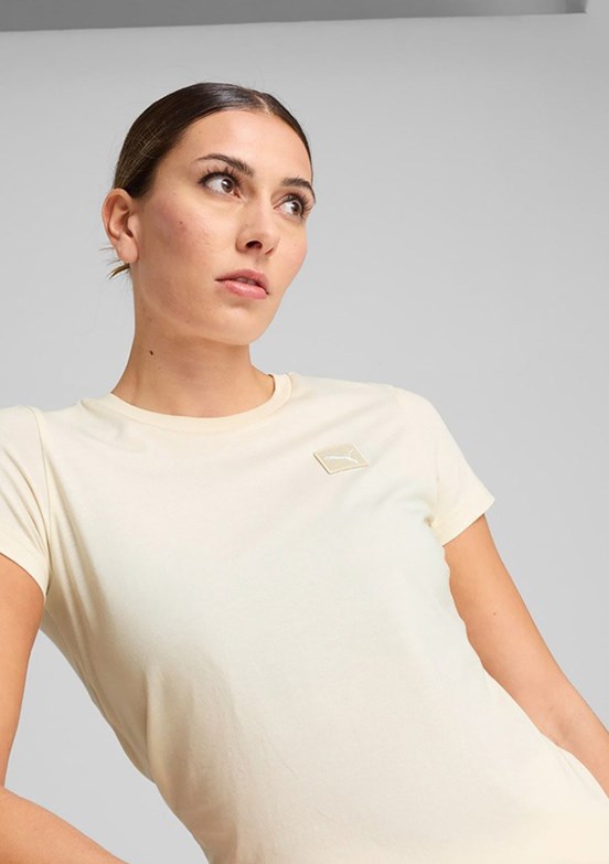 PUMA ESS Elevated Çok Renkli Kadın Bisiklet Yaka T-Shirt