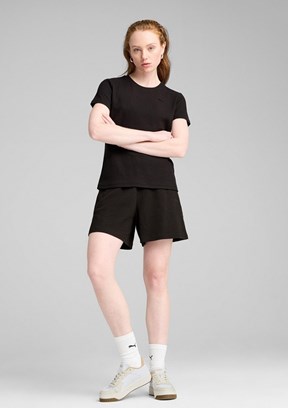 PUMA Her Tee Siyah Kadın Bisiklet Yaka T-Shirt