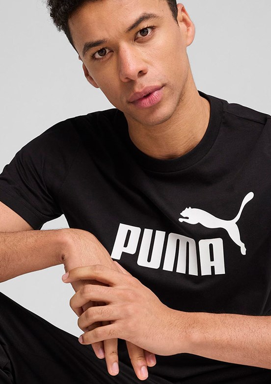 PUMA Siyah Unisex Ess No. 1 Logo Baskılı T-Shirt