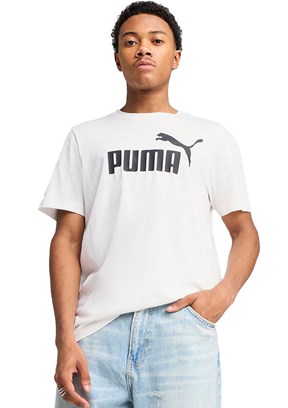 PUMA Beyaz Unisex Ess No. 1 Logo Baskılı T-Shirt