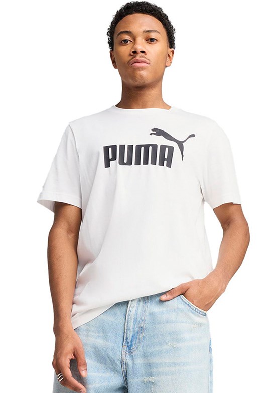 PUMA Beyaz Unisex Ess No. 1 Logo Baskılı T-Shirt