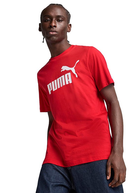 PUMA Kırmızı Unisex Ess No. 1 Logo Baskılı T-Shirt