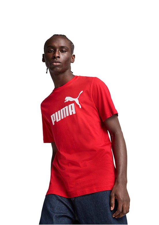 PUMA Kırmızı Unisex Ess No. 1 Logo Baskılı T-Shirt