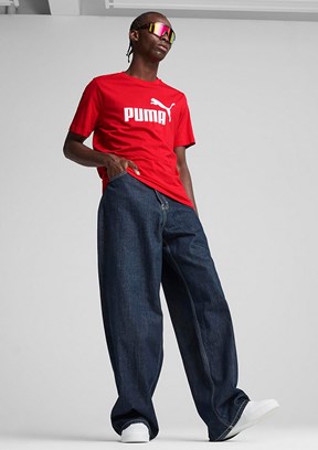 PUMA Kırmızı Unisex Ess No. 1 Logo Baskılı T-Shirt