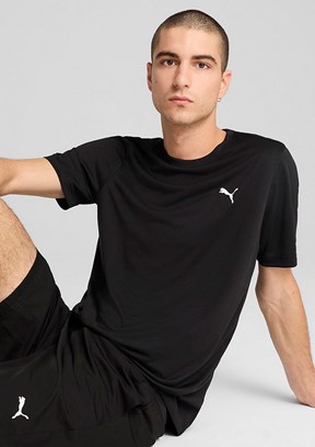 PUMA Siyah Unisex Ess Small Logo Poly Baskılı T-Shirt