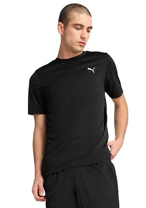 PUMA Siyah Unisex Ess Small Logo Poly Baskılı T-Shirt