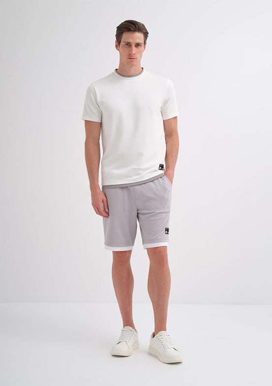 CAZADOR Caz 4003 - 25YCEEO04003 Erkek Beyaz Bisiklet Yaka T-Shirt