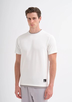 CAZADOR Caz 4003 - 25YCEEO04003 Erkek Beyaz Bisiklet Yaka T-Shirt