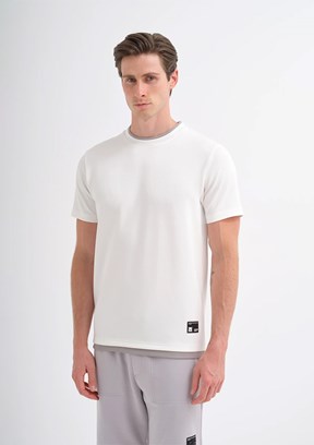 CAZADOR Caz 4003 - 25YCEEO04003 Erkek Beyaz Bisiklet Yaka T-Shirt