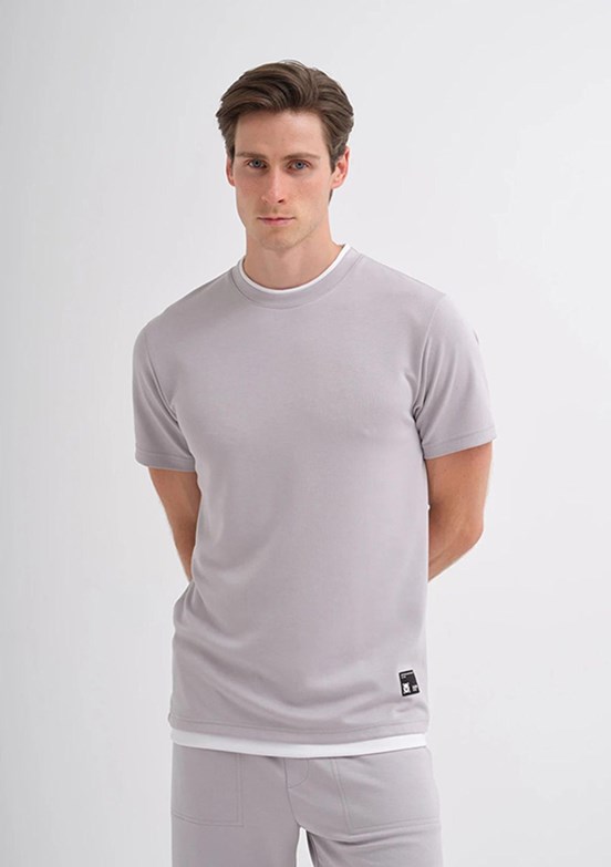 CAZADOR Caz 4003 Erkek Gri Bisiklet Yaka T-Shirt