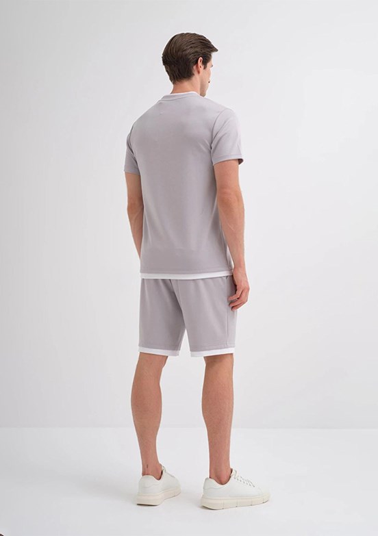 CAZADOR Caz 4003 Erkek Gri Bisiklet Yaka T-Shirt