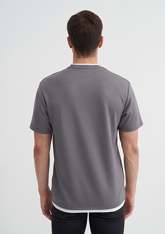 CAZADOR Caz 4003 - 25YCEEO04003 Erkek Gri Bisiklet Yaka T-Shirt