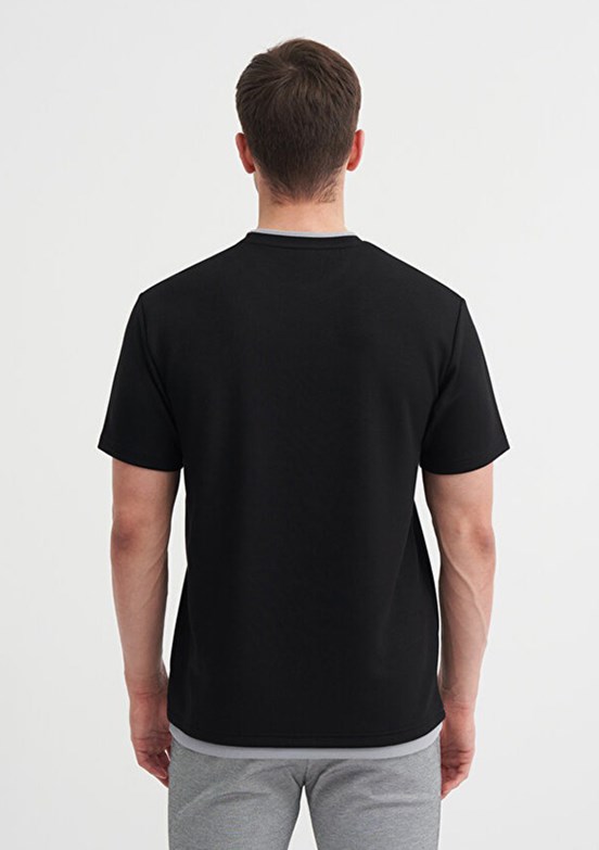 CAZADOR Caz 4003 - 25YCEEO04003 Erkek Siyah Bisiklet Yaka T-Shirt