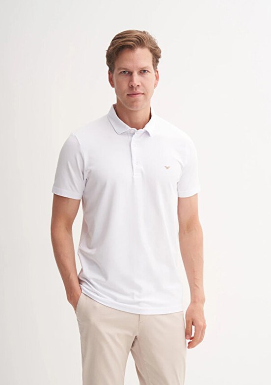 CAZADOR Caz 4008 Erkek Beyaz Polo Yaka T-Shirt