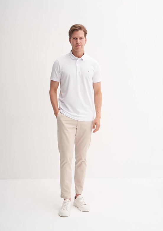 CAZADOR Beyaz Erkek Polo Yaka T-shirt