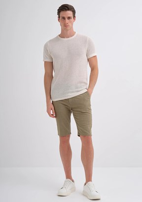 CAZADOR Ekru Erkek Bisiklet Yaka T-shirt