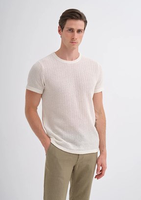 CAZADOR Ekru Erkek Bisiklet Yaka T-shirt