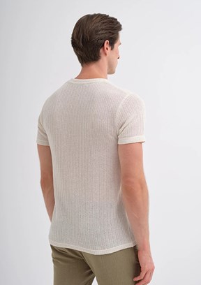 CAZADOR Ekru Erkek Bisiklet Yaka T-shirt