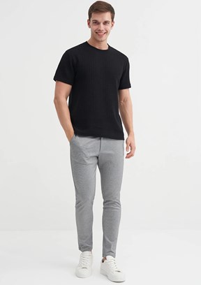 CAZADOR Siyah Erkek Bisiklet Yaka T-shirt