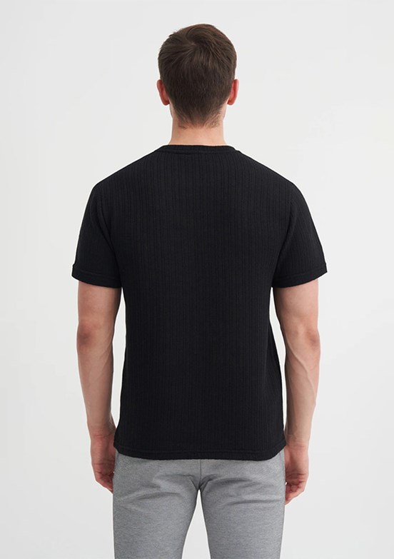 CAZADOR Siyah Erkek Bisiklet Yaka T-shirt