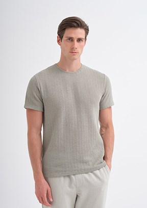 CAZADOR Caz 4011 - 25YCEEO04011 Erkek Yeşil Bisiklet Yaka T-Shirt