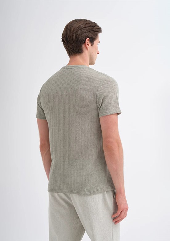 CAZADOR Açık Haki Erkek Bisiklet Yaka T-shirt