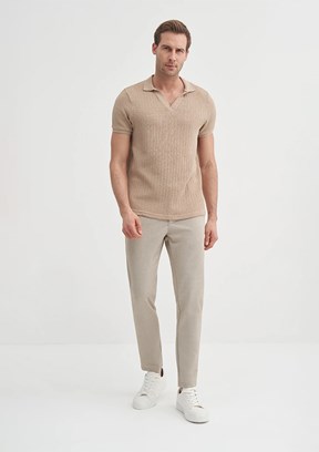 CAZADOR Kum Rengi Erkek Polo Yaka T-shirt