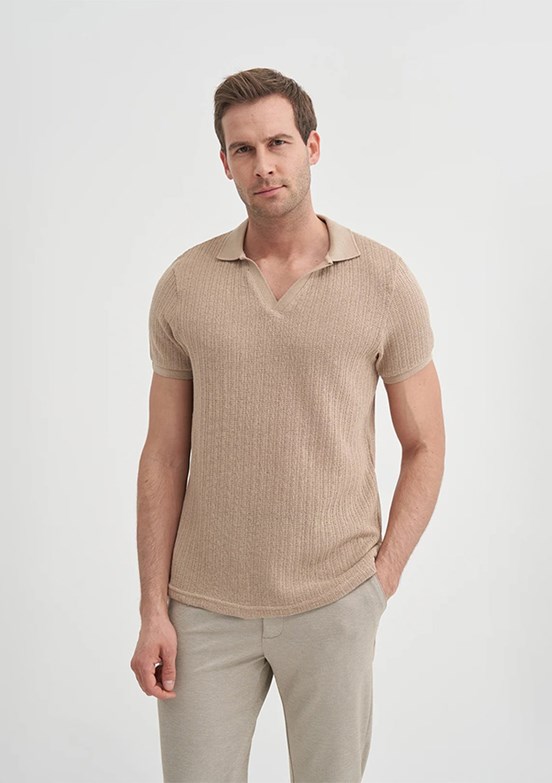 CAZADOR Kum Rengi Erkek Polo Yaka T-shirt