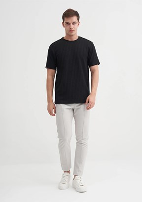 CAZADOR Siyah Erkek Bisiklet Yaka T-shirt
