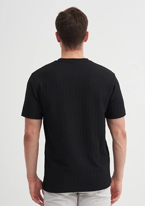 CAZADOR Siyah Erkek Bisiklet Yaka T-shirt