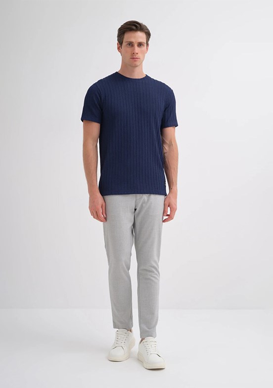 CAZADOR Lacivert Erkek Bisiklet Yaka T-shirt