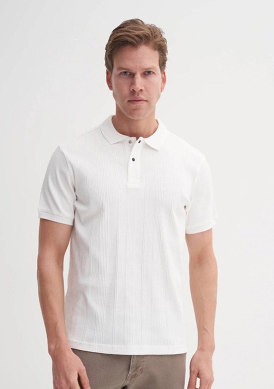 CAZADOR Caz 4164 Erkek Beyaz Polo Yaka T-Shirt