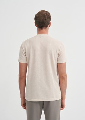 CAZADOR Caz 4177 Erkek Bej Bisiklet Yaka T-Shirt