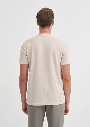 CAZADOR Bej Erkek Bisiklet Yaka T-shirt