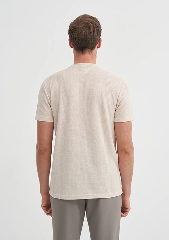 CAZADOR Bej Erkek Bisiklet Yaka T-shirt