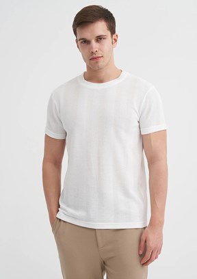 CAZADOR Ekru Erkek Bisiklet Yaka T-shirt