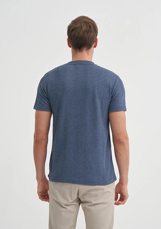 CAZADOR Açık Lacivert Erkek Bisiklet Yaka T-shirt
