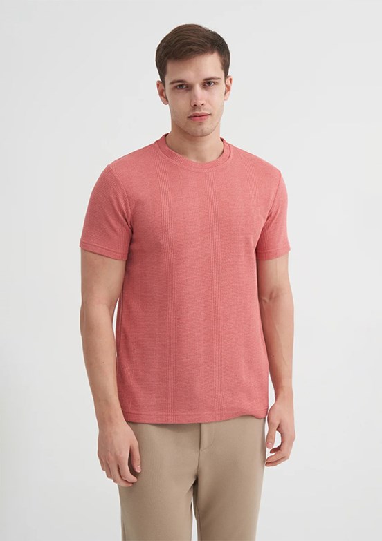 CAZADOR Gül Kurusu Erkek Bisiklet Yaka T-shirt