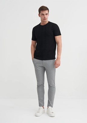 CAZADOR Siyah Erkek Bisiklet Yaka T-shirt