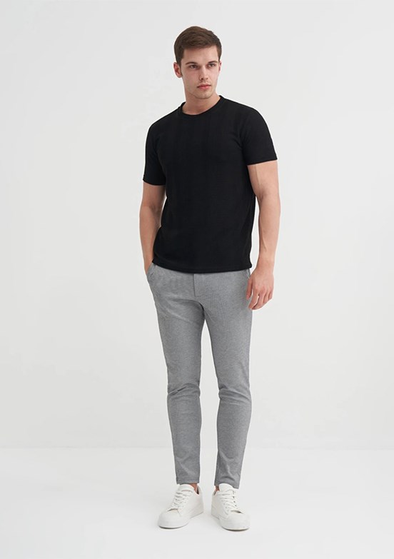 CAZADOR Siyah Erkek Bisiklet Yaka T-shirt