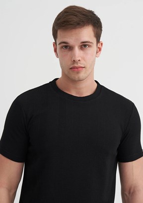 CAZADOR Siyah Erkek Bisiklet Yaka T-shirt