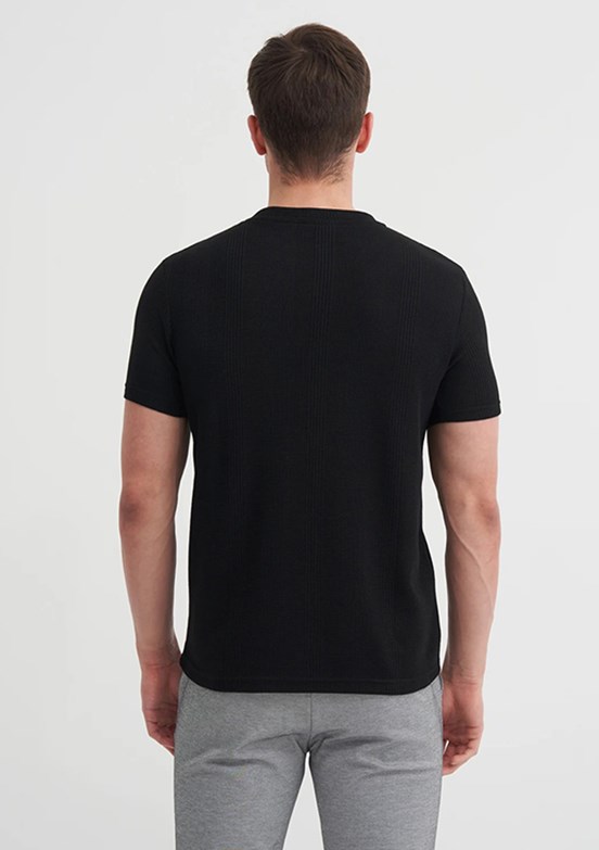 CAZADOR Siyah Erkek Bisiklet Yaka T-shirt