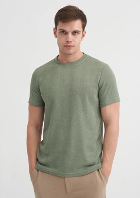 CAZADOR Açık Haki Erkek Bisiklet Yaka T-shirt