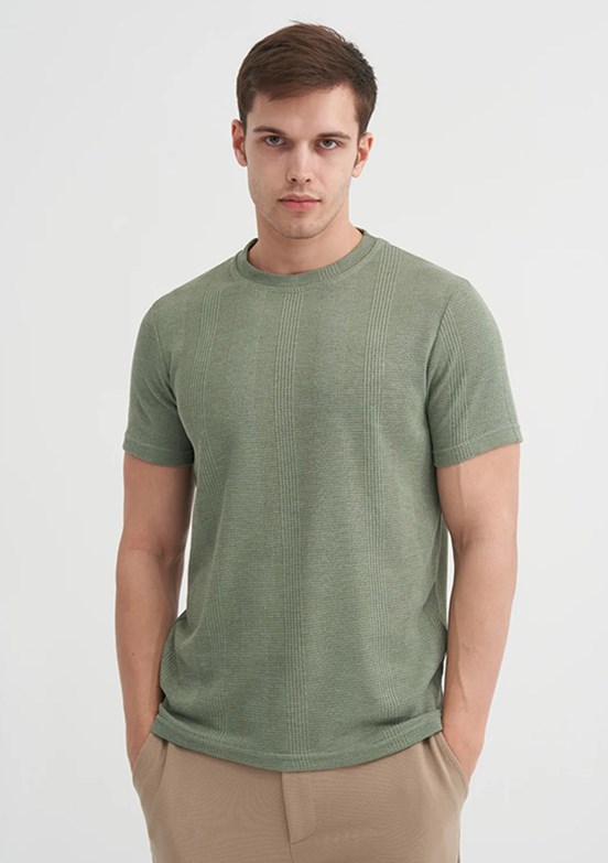 CAZADOR Açık Haki Erkek Bisiklet Yaka T-shirt